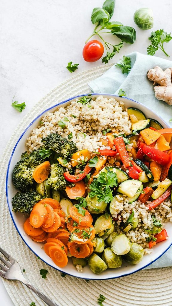Flat-lay Photography of Vegetable Salad on Plate